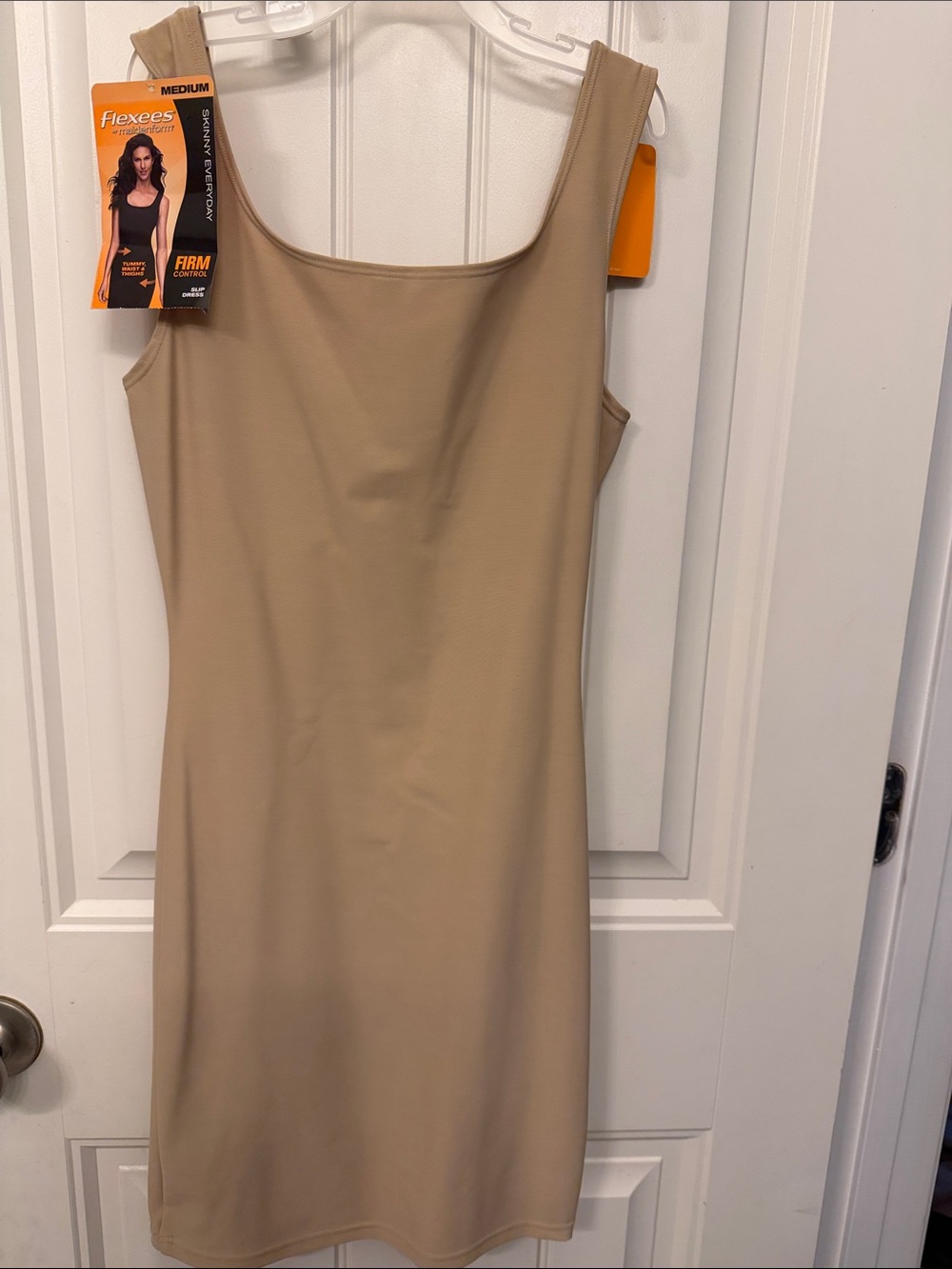 Flexees by Maiden Form Beige Midi Shaping Slip Dress